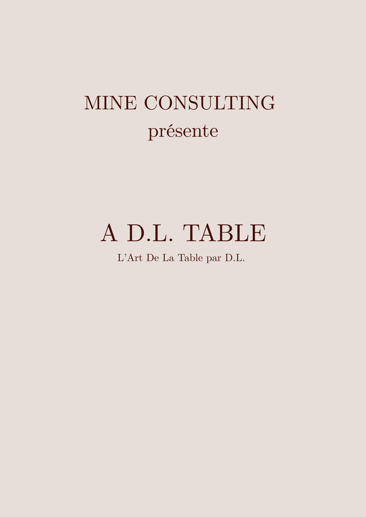 Mine Consulting présente A D.L.Table